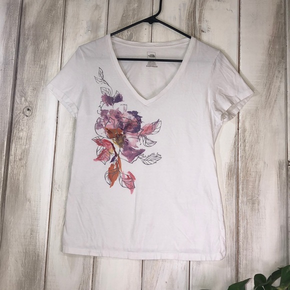 North Face White V Neck T Shirt - Picture 2 of 5